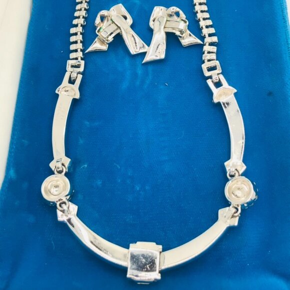 Rare Marcel Boucher Pavé Hemisphere or Pom Pom Necklace and Earrings Set - Picture 8 of 16